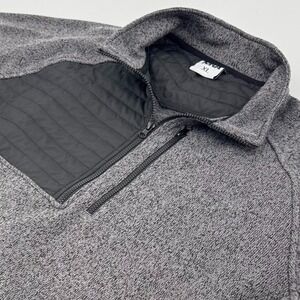 NRA Brand Tech Pullover MENS Gray Black 1/4 Zip Pockets Polyester SIZE XL